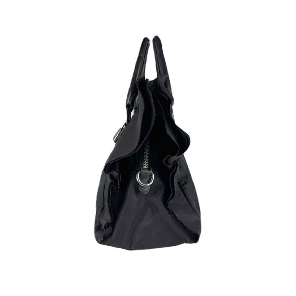 Prada Ruffle Bauletto Tessuto bag black nero